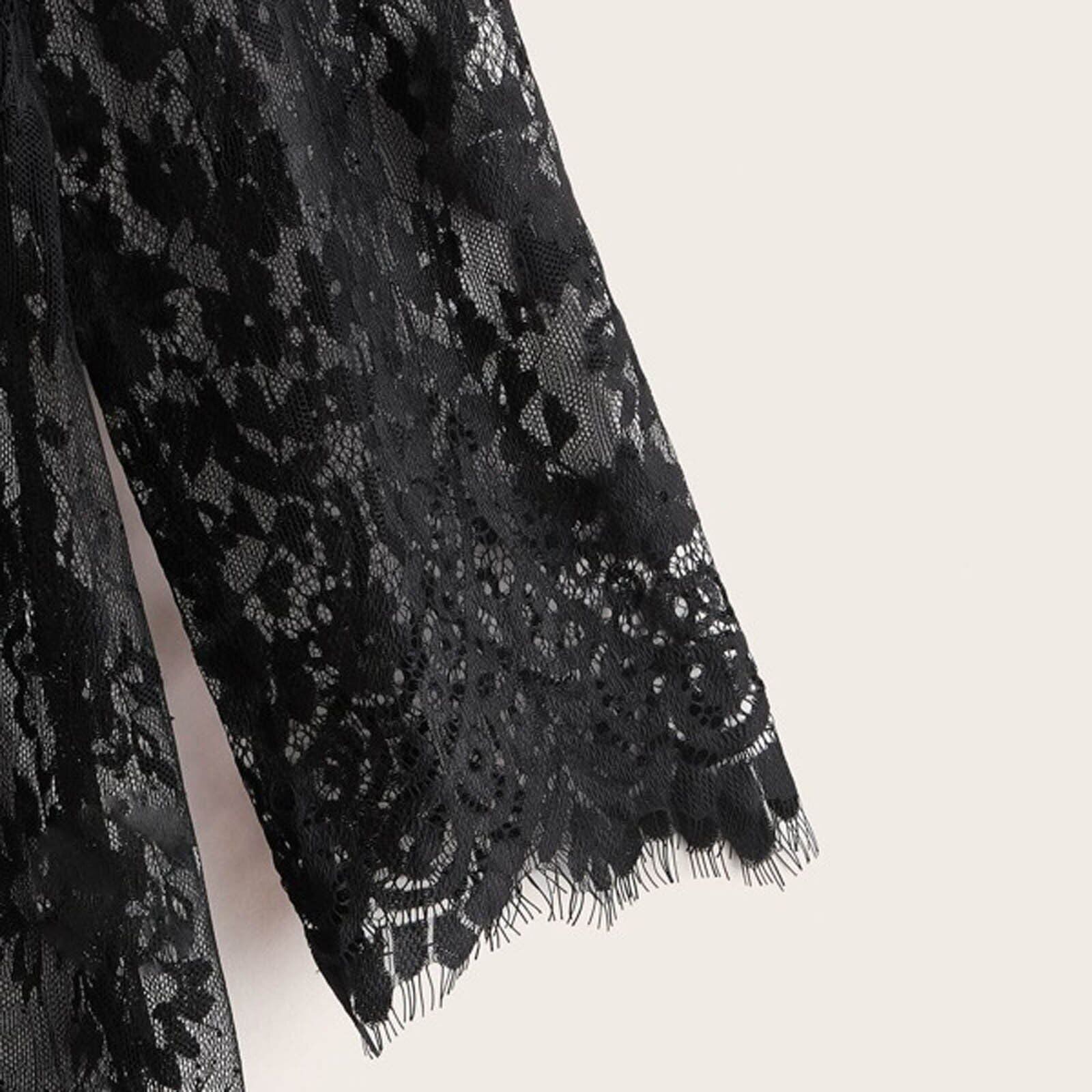 Plus Size Women's Nightie , See Through Lace, Sexy Night Dress, V neck Mesh Nightgown, Sexy Sleepwear , Long Gowns 4XL # NP - Image 5
