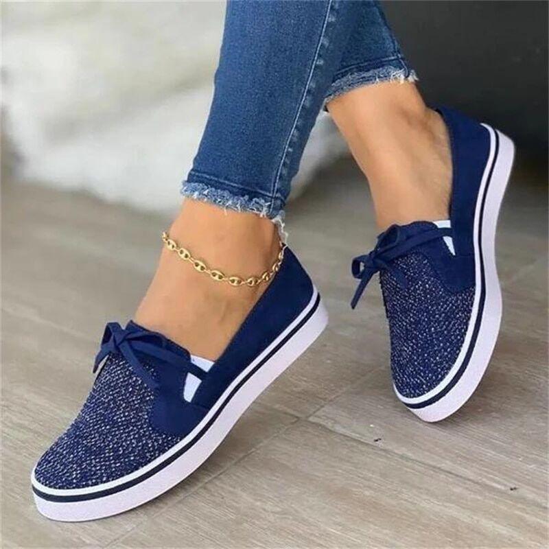 Women's Flats Shoes 2022 , Casual Slip On Elastic Band Solid Color , Ladies Vulcanized Shoes , Plus Size Female Walking Footwear New # NP