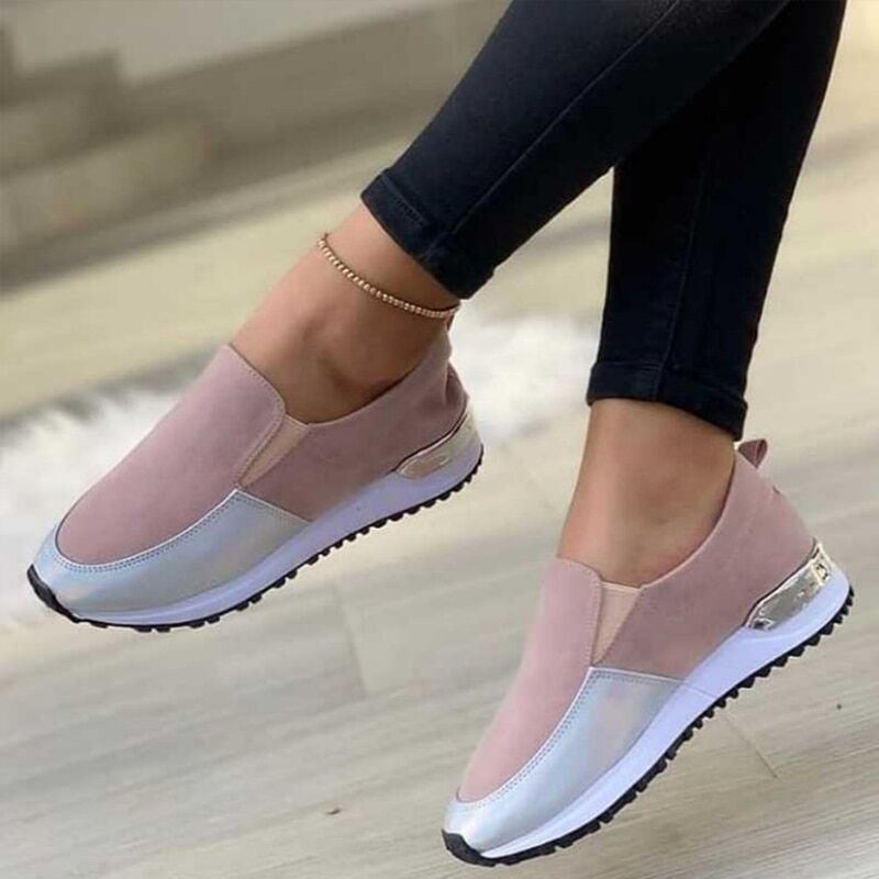 Ladies Vulcanize Shoes . Sneakers Women Shoes . Ladies Slip-On Solid Color Sneakers for Female . Sport Mesh Casual Shoes for Women # NP - Image 2