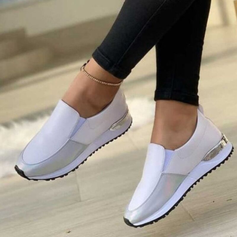 Ladies Vulcanize Shoes . Sneakers Women Shoes . Ladies Slip-On Solid Color Sneakers for Female . Sport Mesh Casual Shoes for Women # NP - Image 3