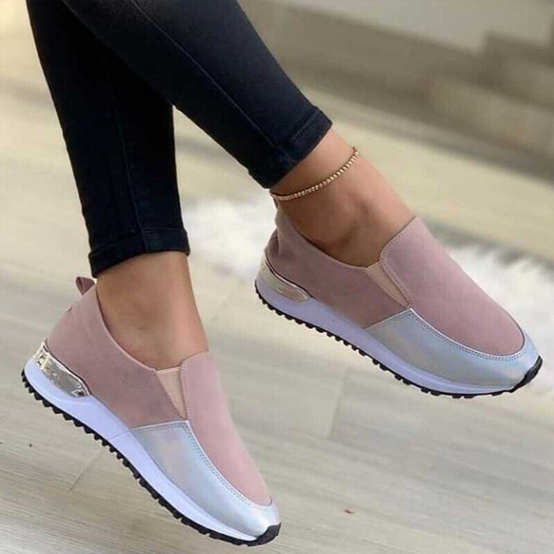Ladies Vulcanize Shoes . Sneakers Women Shoes . Ladies Slip-On Solid Color Sneakers for Female . Sport Mesh Casual Shoes for Women # NP - Image 5