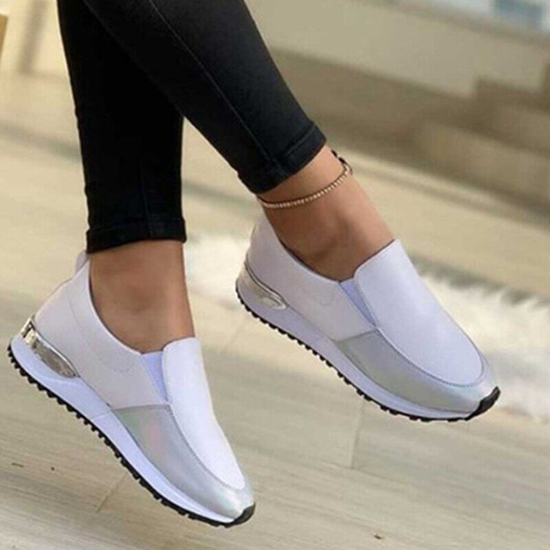 Ladies Vulcanize Shoes . Sneakers Women Shoes . Ladies Slip-On Solid Color Sneakers for Female . Sport Mesh Casual Shoes for Women # NP - Image 6