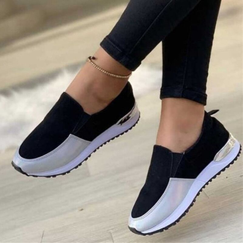 Ladies Vulcanize Shoes .  Sneakers Women Shoes . Ladies Slip-On Solid Color Sneakers for Female . Sport Mesh Casual Shoes for Women #  NP