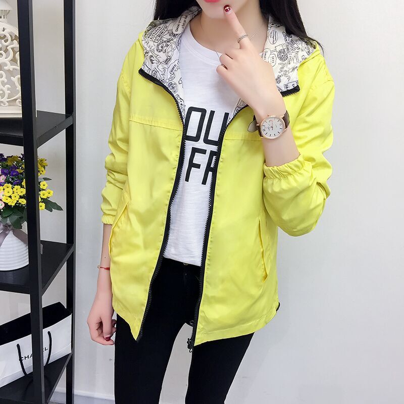 Women's Jacket , Pocket Zipper Hooded ,Two Side Wear , Outwear Coat, Loose Plus Size, Windbreaker Jackets Female # NP - Image 3