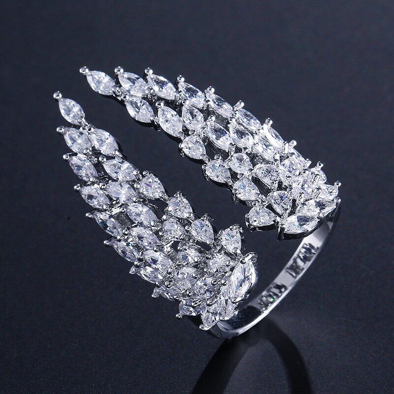 New Fashion Unique Angel wings 925 Sterling Silver , Adjustable Marquise , Cut Stone Rings for Women , Simulated Diamond Jewelry # NP - Image 5