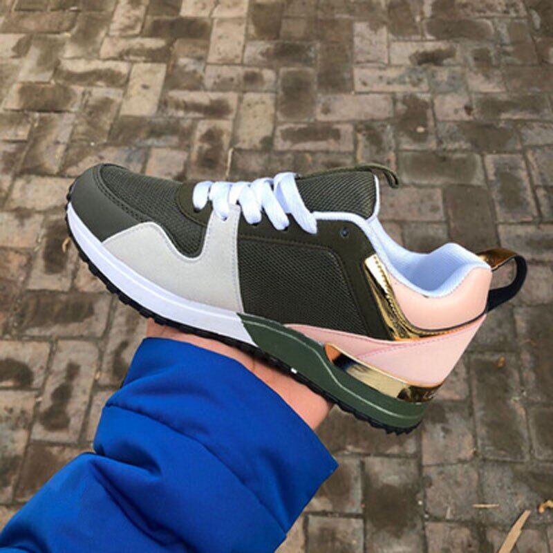 Women Sneakers , Summer Lace Up Casual , Breathable Platform Sport Shoes, Fashion Suede Leather , Running , Walking , Shoes Sneaker # NP - Image 3