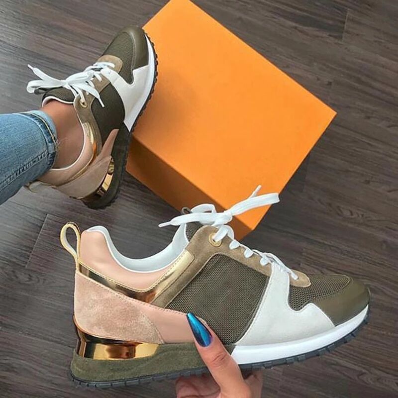Women Sneakers , Summer Lace Up Casual , Breathable Platform Sport Shoes, Fashion Suede Leather , Running , Walking , Shoes Sneaker # NP