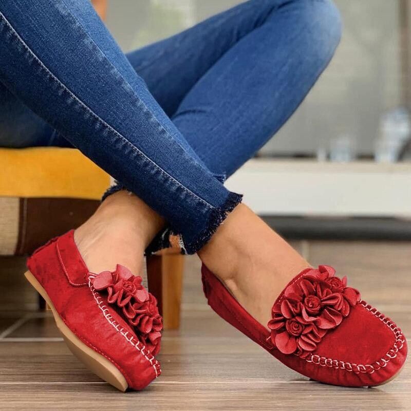 Women Breathable Shoes , Women's Leather Flats , Ladies Soft Bottom Loafers Female Slip on Casual, Outdoor Shoes ,. # NP - Image 3