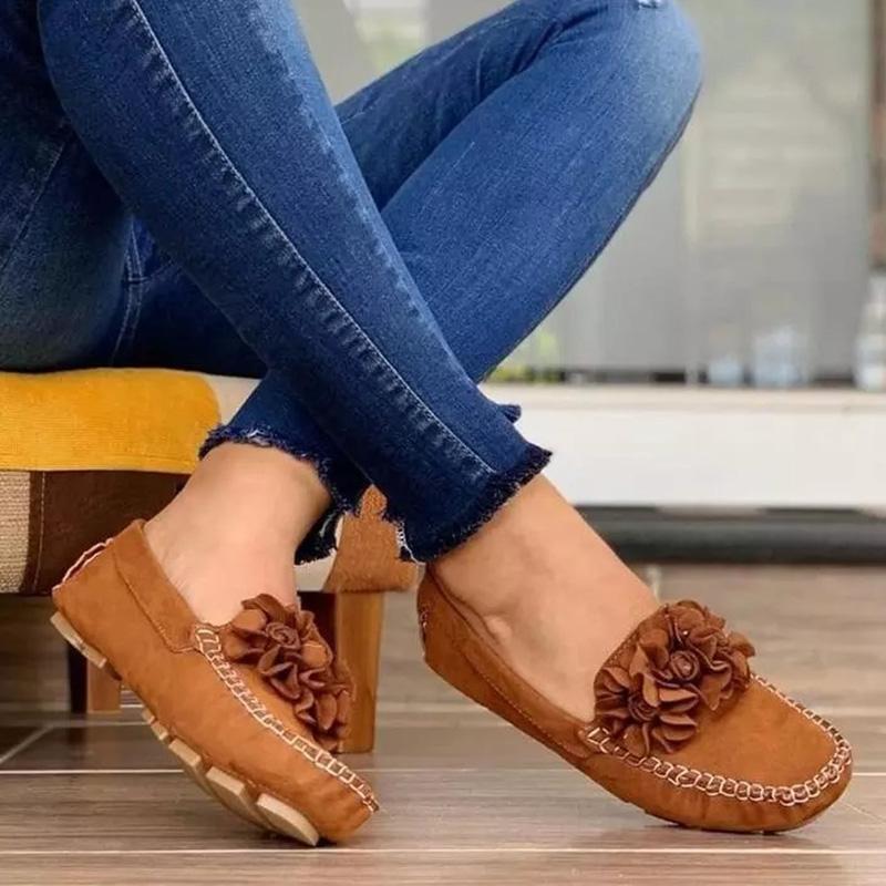Women Breathable Shoes , Women's Leather Flats , Ladies Soft Bottom Loafers Female Slip on Casual, Outdoor Shoes ,. # NP