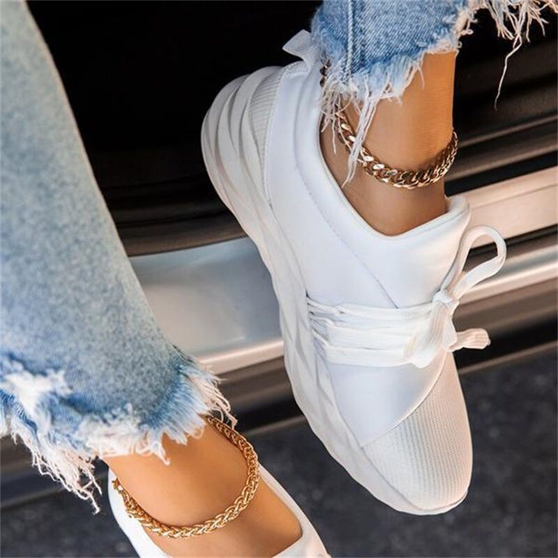 Women Summer Sneaker , Lace Up Ladies Walking , Running Shoes , Round Toe , Casual Breathable , Non Slip Gym , Sport Shoes For Female # NP - Image 3