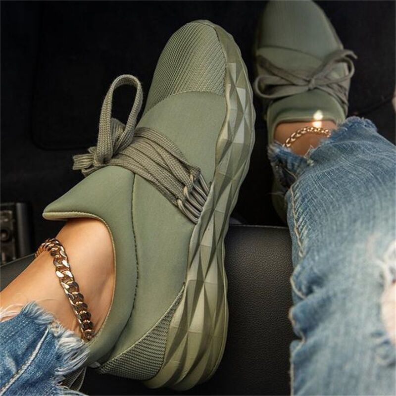 Women Summer Sneaker , Lace Up Ladies Walking , Running Shoes , Round Toe , Casual Breathable , Non Slip Gym , Sport Shoes For Female # NP