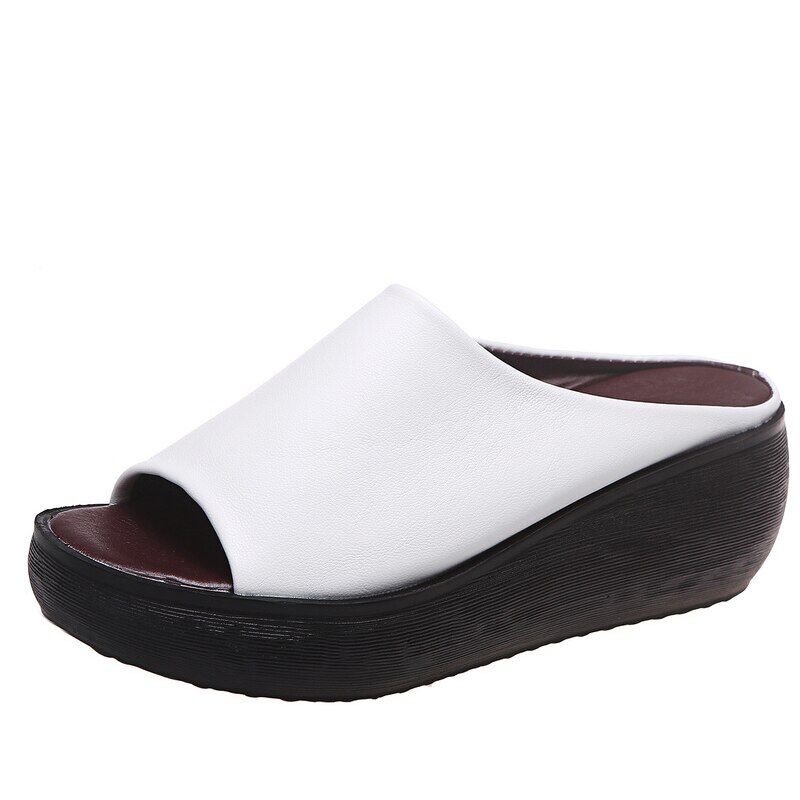 Slippers Women Summer 2023 New Ethnic Style , Wedge with Fish Mouth , Women's Shoes , Large Size # NP - Image 6