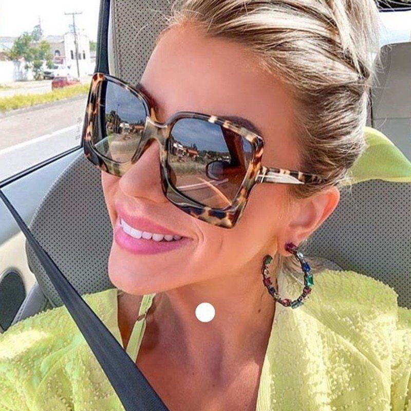 Fashion Oversized Women Sunglasses, Brand Designer Plastic Female ,Big Frame ,Gradient Sun Glasses,